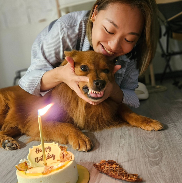 謝影雪趁愛犬7歲生日乘機自肥 唐狗啤啤超可愛：領養不棄養